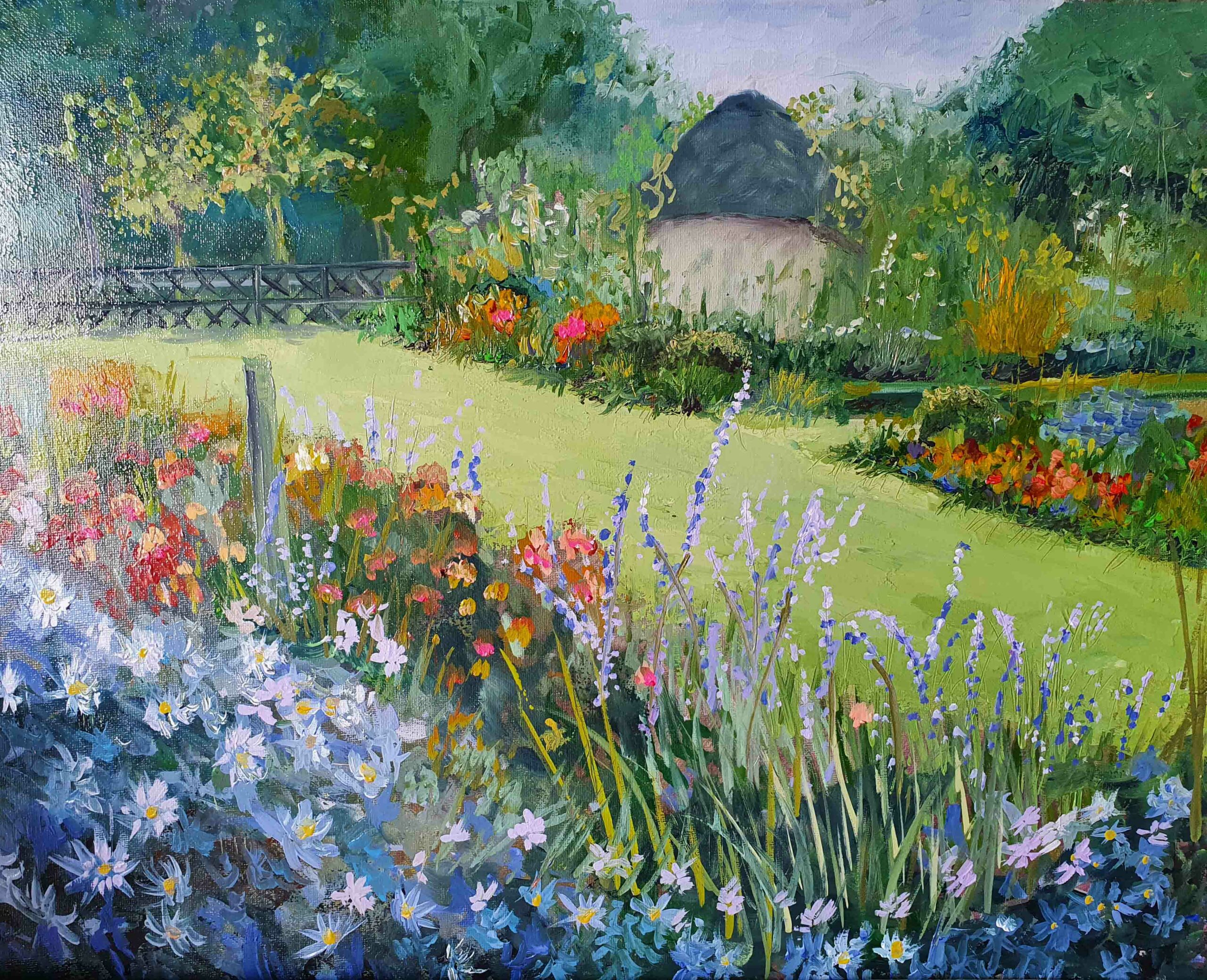 Le jardin de l'orangerie peint par Yolande Fermin